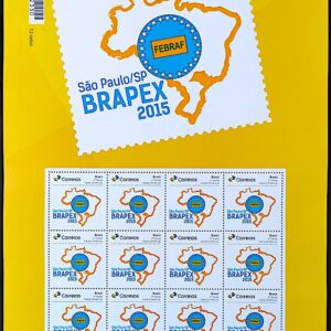 PB 45 Selo Personalizado Brapex 2015 Mapa Logo Gomado 2017 Folha
