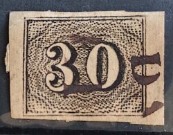 Selo RHM 13 Olho de Cabra Vertical 30 Reis Ano 1850 Império 03