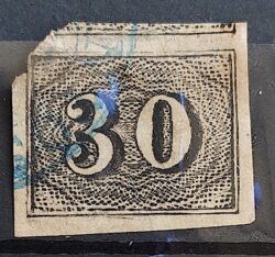 Selo RHM 13 Olho de Cabra Vertical 30 Reis Ano 1850 Império 05