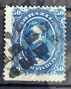 Selo RHM 25 Dom Pedro II 50 Reis Ano 1866 Império 01