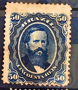 Selo RHM 25 Dom Pedro II 50 Reis Ano 1866 Império 05