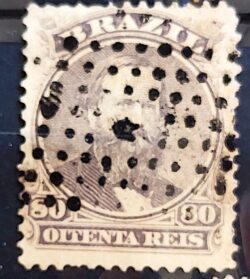 Selo RHM 26 Dom Pedro II 80 Reis Ano 1866 Império 03