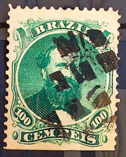 Selo RHM 27 Dom Pedro II 100 Reis Ano 1866 Império 02
