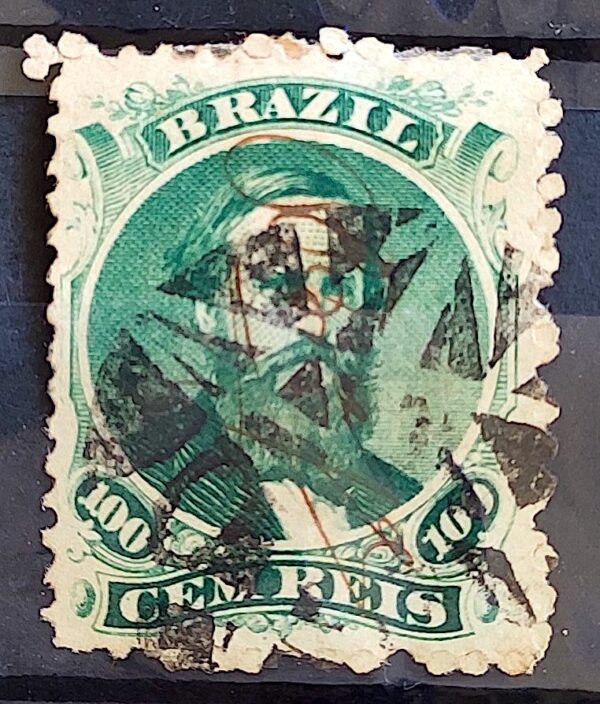 Selo RHM 27 Dom Pedro II 100 Reis Ano 1866 Império 04