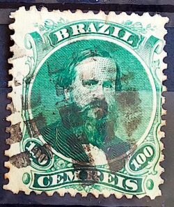 Selo RHM 27 Dom Pedro II 100 Reis Ano 1866 Império 05