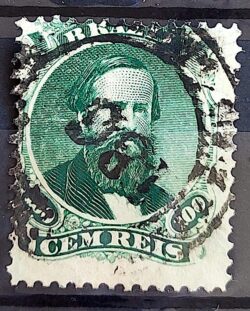 Selo RHM 27 Dom Pedro II 100 Reis Ano 1866 Império 06