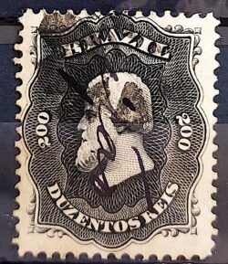 Selo RHM 28 Dom Pedro II 200 Reis Ano 1866 Império 01