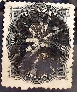 Selo RHM 28 Dom Pedro II 200 Reis Ano 1866 Império 04