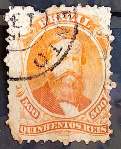 Selo RHM 29 Dom Pedro II 500 Reis Ano 1866 Império 01