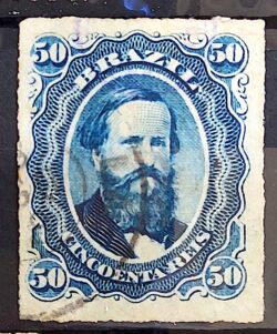 Selo RHM 32 Dom Pedro II 50 Reis Ano 1876 Império Perce 01