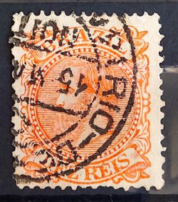 Selo RHM 52 Dom Pedro II 10 Reis Ano 1885 Império Cabeca Grande 04