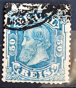 Selo RHM 53 Dom Pedro II 50 Reis Ano 1881 Império Cabeca Grande 04