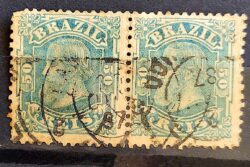 Selo RHM 53 Dom Pedro II 50 Reis Ano 1881 Império Cabeca Grande 10 Múltiplo