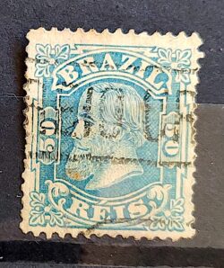 Selo RHM 53 Dom Pedro II 50 Reis Ano 1881 Império Cabeca Grande 11