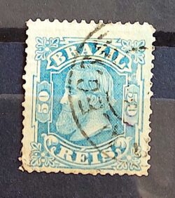 Selo RHM 53 Dom Pedro II 50 Reis Ano 1881 Império Cabeca Grande 15