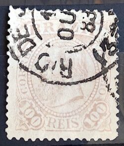 Selo RHM 59 Dom Pedro II 100 Reis Ano 1883 Império Fundo Correio 03