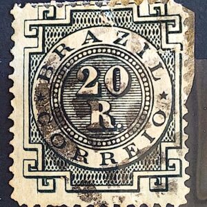 Selo RHM 61 Cifra 20 Reis Ano 1884 Império 02