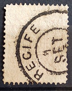 Selo RHM 64 Cifra 100 Reis Ano 1885 Império 01