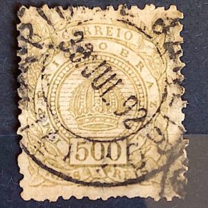 Selo RHM 67 Coroa Imperial 500 Reis Ano 1887 Império 01