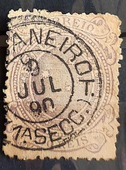 Selo RHM 72 Cruzeiros 100 Reis Ano 1890 Republica 02