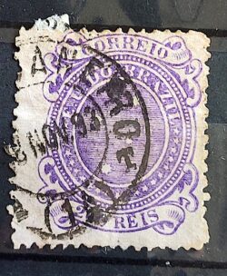 Selo RHM 73 Cruzeiros 200 Reis Ano 1890 Republica 04