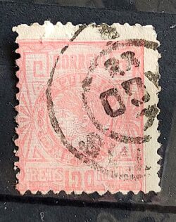 Selo RHM 80 100 Reis Ano 1893 Alegoria da Liberdade Denteacao 11,5 05