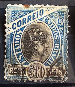 Selo RHM 87 500 Reis Ano 1894 Republica (Denteacao 11,5) 02