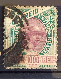 Selo RHM 89 1000 Reis Ano 1894 Comércio (Denteacao 11,5) 01