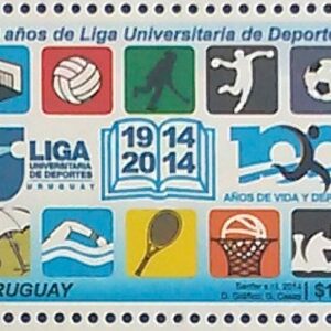X 0201 Selo Xadrez Futebol Tênis Basquete Handebol Volei Uruguai 2014