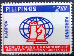 X 0205 Selo Xadrez Karpov Korchnoi Filipinas 1978