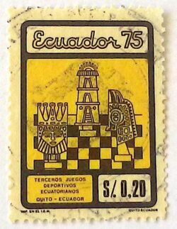 X 0228 Selo Xadrez Equador 1975