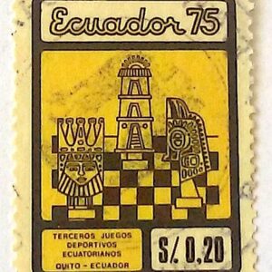 X 0228 Selo Xadrez Equador 1975