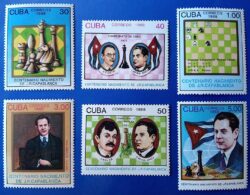 X 0310 Selo Xadrez Cuba Capablanca Cavalo 1988