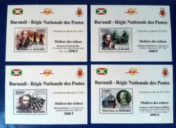 X 0320 Selo Xadrez Burundi Bloco Del Rio Stauton Philidor Zukertort 2011 Picote