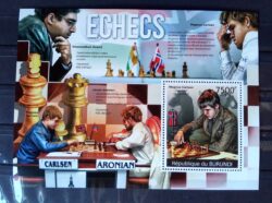 X 0325 Selo Xadrez Burundi Carlsen Aronian Anand