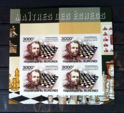 X 0342 Selo Xadrez Burundi Stauton Quadra 2011 Imperfurado