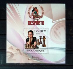 X 0386 Selo Xadrez Moçambique Kosteniuk 2010