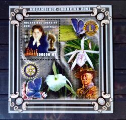 X 0396 Selo Xadrez Mocambique Lions Escotismo Polgar 2001