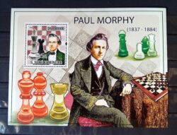 X 0430 Selo Xadrez São Tomé e Principe Morphy Bloco 2009