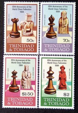 X 0447 Selo Xadrez Trinidad e Tobago 1984