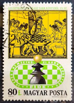 X 0530 Selo Xadrez Bispo Hungria 1974