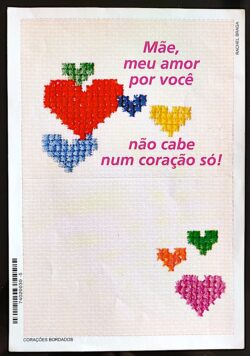 Cod 0103 AEROGRAMA MAE CORAÇOES BORDADOS 2001