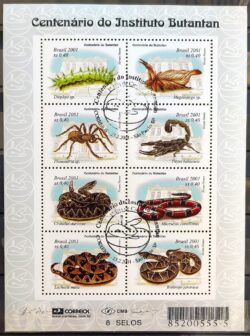 B 118 Bloco Instituto Butantan Cobra Escorpiao Aranha Lagarta 2001 CBC