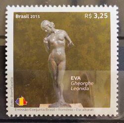 C 3570 Selo Brasil Romenia Arte Escultura 2015