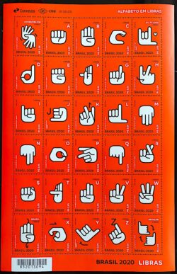 C 3916 Selo Alfabeto em LIBRAS Mao 2020 Folha