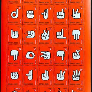 C 3916 Selo Alfabeto em LIBRAS Mao 2020 Folha