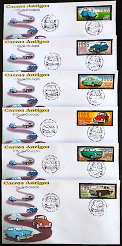 Envelope FDC 705 Selo Carros Antigos Romi Iseta DKW Gordini Fusca Simca Chambord Aero Willys 2001