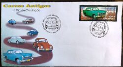 Envelope FDC 705 Selo Carros Antigos Romi Iseta DKW Gordini Fusca Simca Chambord Aero Willys 2001