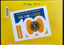 PB 61 Selo Personalizado 100 Anos Lions Gomado 2017 Vinheta G