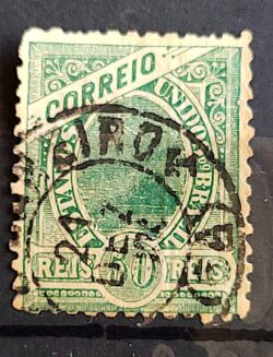 Selo RHM 101 50 Reis Ano 1902 Madrugada Republicana (Denteacao 11,5) 02